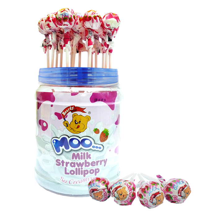 Beardy Lollipop - Milk Strawberry Jar 10g