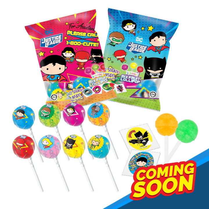 Justice League Fruit Lollipop 40g ( with Free stickers )