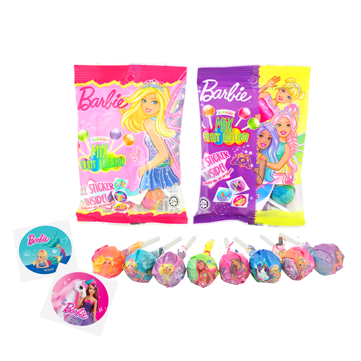 Barbie Fruit Lollipop 40g ( with Free stickers )