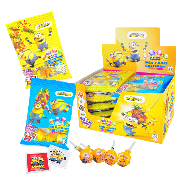 Minions Fruit Lollipop 40g ( with Free Body Stickers ) Box