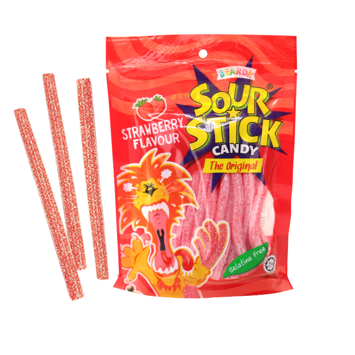 Beardy Sour Stick Strawberry ( Ziplock )
