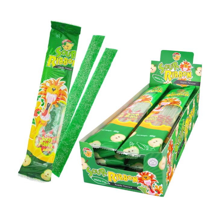 Beardy Sour Ribbon - Apple (Tray) 40g